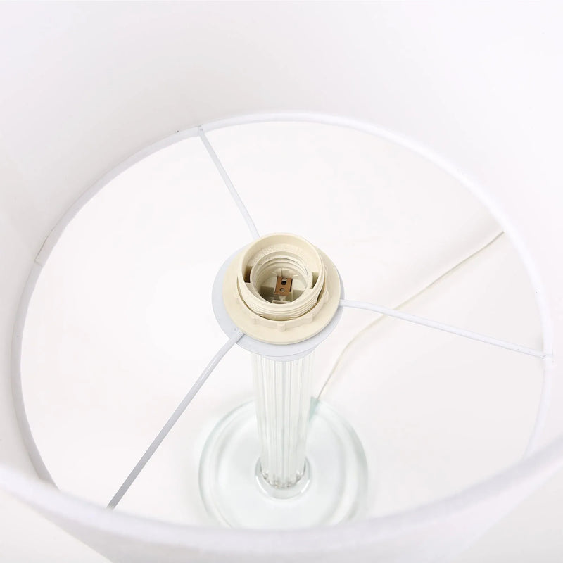 Cosima Table Lamp - Antique Silver Glass Rod Fabric Shade
