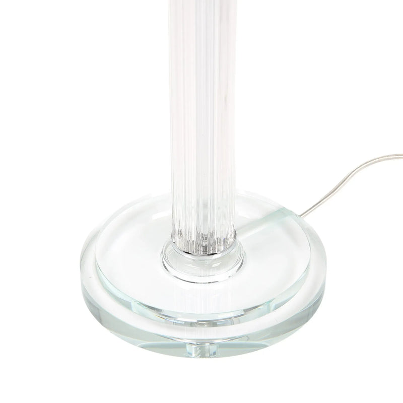 Cosima Table Lamp - Antique Silver Glass Rod Fabric Shade