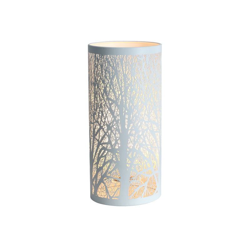 White Forest Table Lamp - Pressed Metal Cylindrical Shade