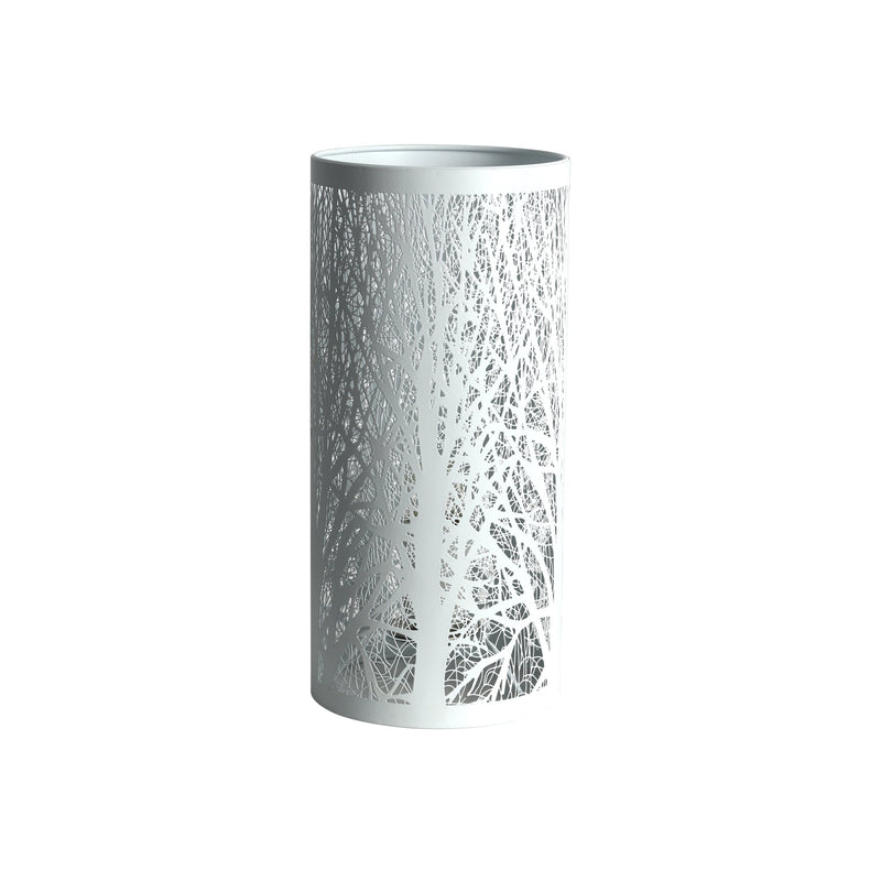 White Forest Table Lamp - Pressed Metal Cylindrical Shade