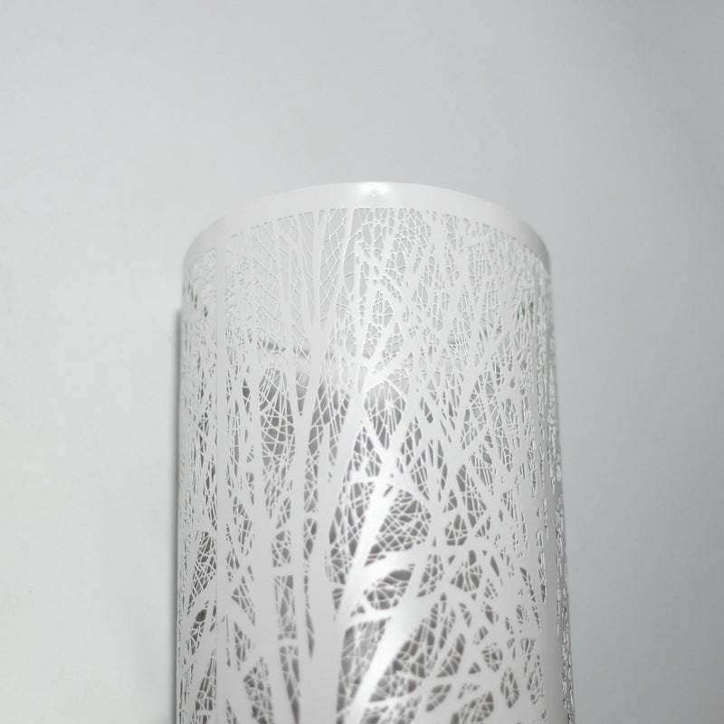 White Forest Table Lamp - Pressed Metal Cylindrical Shade