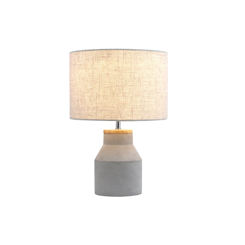 Sophie Table Lamp - Concrete and Timber Industrial Drum Shade