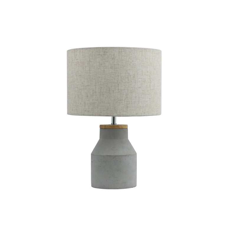 Sophie Table Lamp - Concrete and Timber Industrial Drum Shade