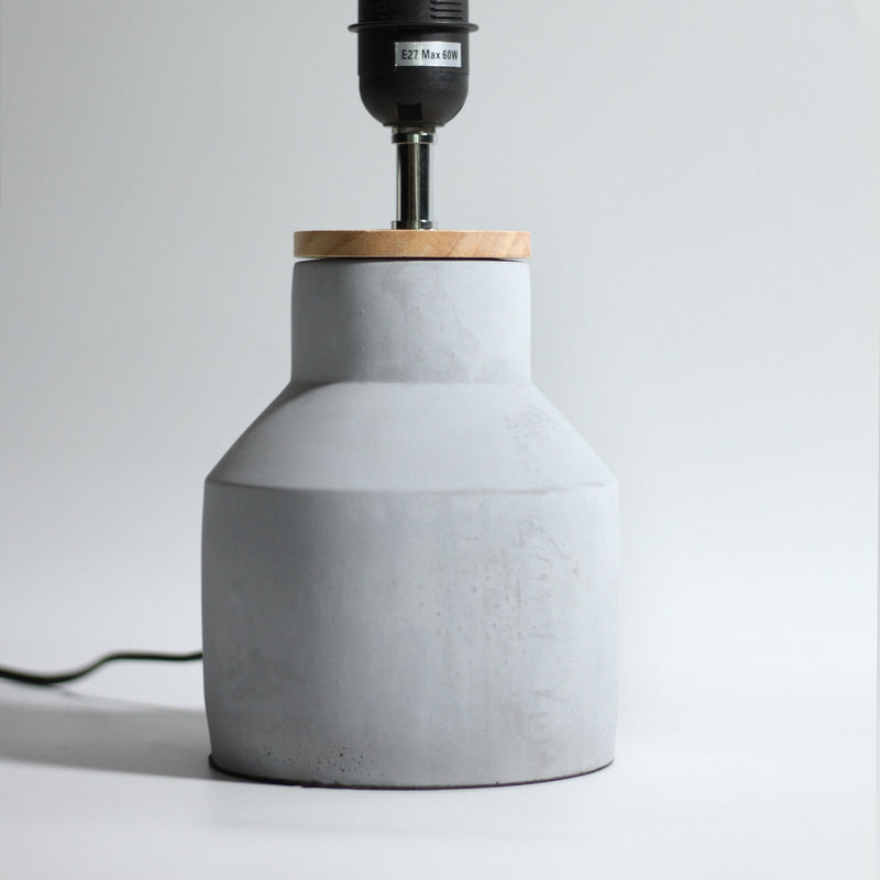 Sophie Table Lamp - Concrete and Timber Industrial Drum Shade