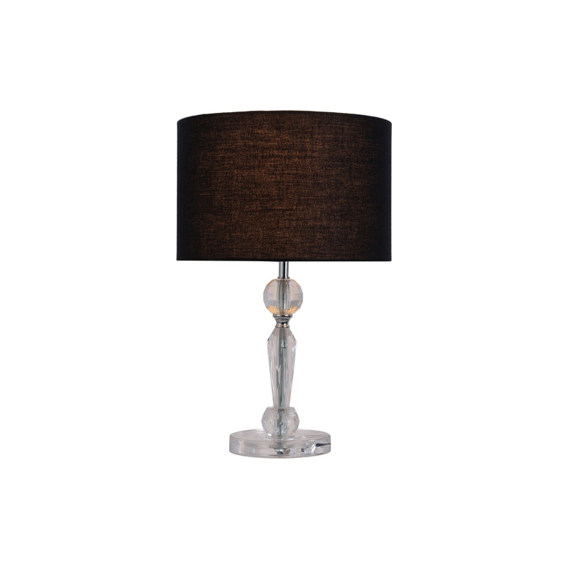 Moby Table Lamp - Acrylic Chrome Base Black Drum Shade