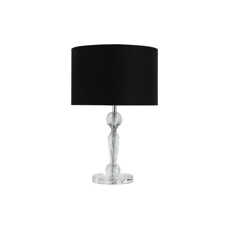 Moby Table Lamp - Acrylic Chrome Base Black Drum Shade