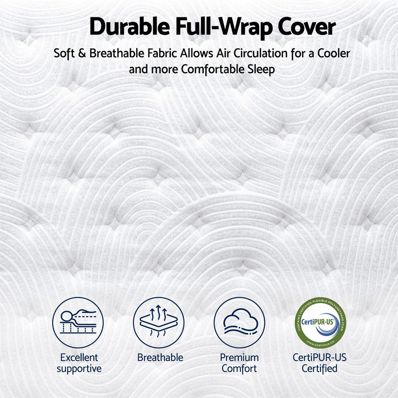 RoomSense Double Mattress, 34cm Thick Medium Soft Hybrid Mattress for Back Pain Relief, Tencel Cooling Pocket Spring Mattress Double Size in a Box